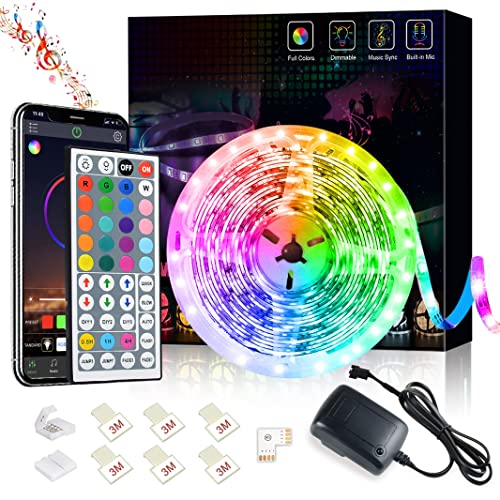 Bluetooth Color Changing LED Strip Lights with Remote