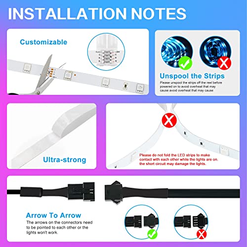 Bluetooth Color Changing LED Strip Lights with Remote