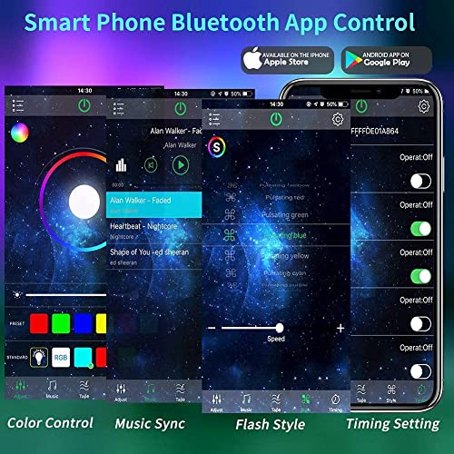 Bluetooth Color Changing LED Strip Lights with Remote