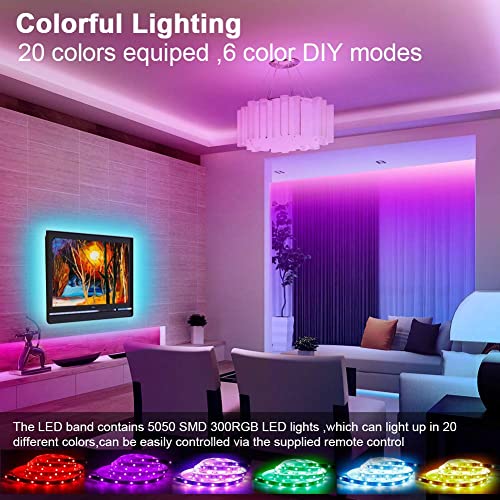 Color Changing LED Strip Lights with Remote (8 words)