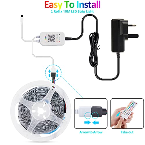10m RGB LED Strip with Bluetooth & App Control