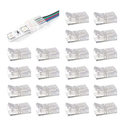 20 Transparent LED Strip Connectors for RGB Lights