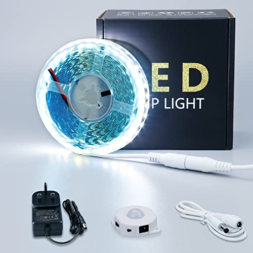 Motion Sensor LED Strip Light: 5M Daylight White