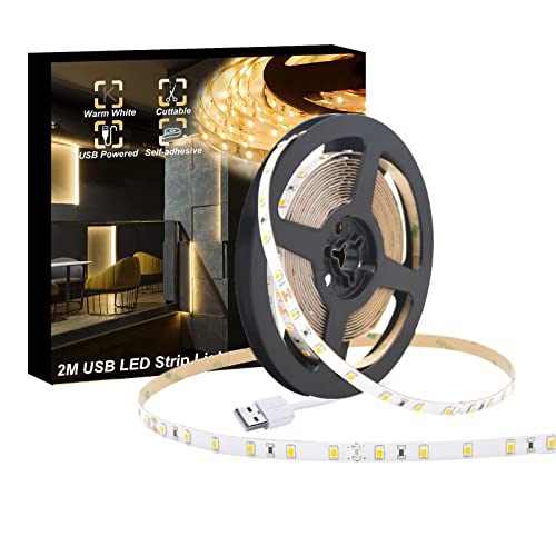 2m Warm White LED Strip USB Powered