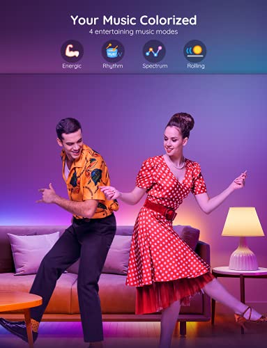 10m RGBIC Bluetooth LED Strip Lights with Music Sync