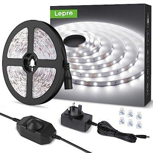 5M Dimmable Cool White LED Strip Lights