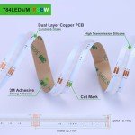 RGBW COB LED Strip Light - 24V, 5M