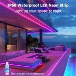 Waterproof RGB Neon Rope Lights with Remote Control