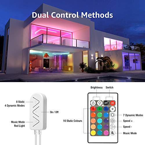 10M Music Sync RGB LED Strip Lights with Remote