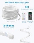 Aclorol 5M RGB+IC Neon LED Light Strip