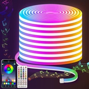 15M RGB LED Neon Rope Lights with Remote/App