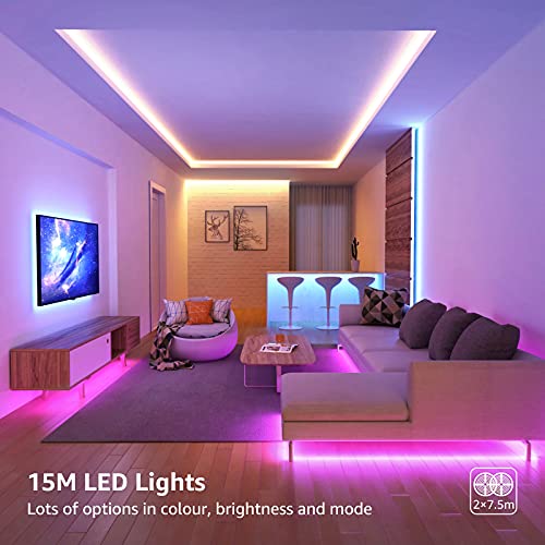 15M RGB LED Color Changing Strip Lights with Remote
