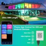 30M Music Sync Color Changing LED Strip Lights