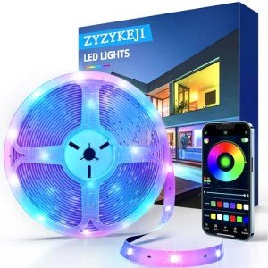 Zyzykeji 15m RGB LED Strip Lights with Music Sync
