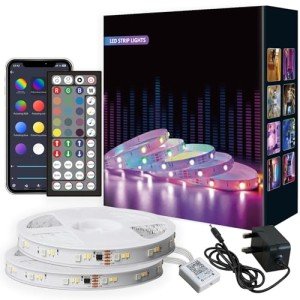 Bluetooth RGB LED Strip Lights with Remote, 20M
