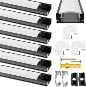 Aluminum LED Channel Kit with Diffuser and Clips