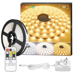 5M Dimmable LED Strip Lights - Remote Control Included