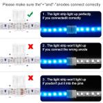 VIPMOON 20 Pack 4-Pin RGB 8mm Solderless Connector Adapter for SMD 2835 3528 Multicolor Non-Waterproof LED Strip Light