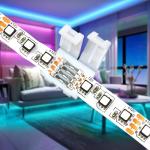 VIPMOON 20 Pack 4-Pin RGB 8mm Solderless Connector Adapter for SMD 2835 3528 Multicolor Non-Waterproof LED Strip Light
