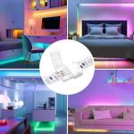 VIPMOON 20 Pack 4-Pin RGB 8mm Solderless Connector Adapter for SMD 2835 3528 Multicolor Non-Waterproof LED Strip Light