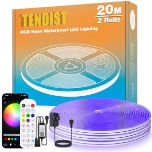 20M RGB LED Neon Rope Lights - Waterproof & WiFi