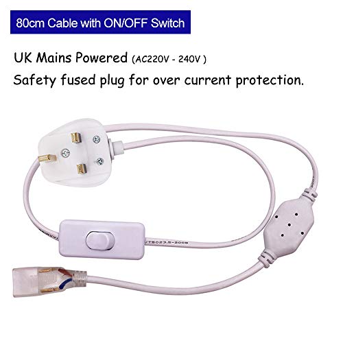 15m Warm White LED Strip with Switch