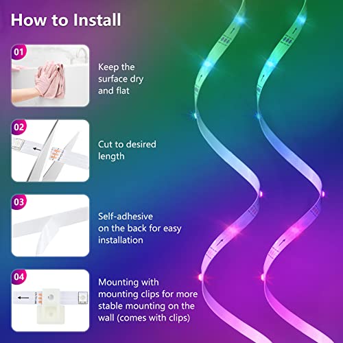 5m RGB LED Strip Lights with App & Remote Control