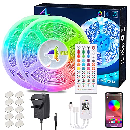20M Bluetooth RGB LED Strip Lights Kit