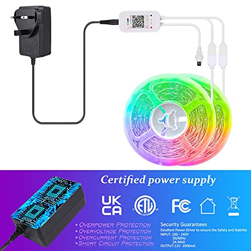 20M Bluetooth RGB LED Strip Lights Kit