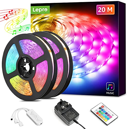 20M Music Sync RGB LED Strip Lights with Remote