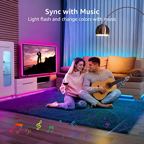 20M Music Sync RGB LED Strip Lights with Remote