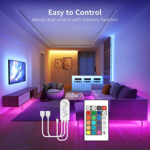 20M Music Sync RGB LED Strip Lights with Remote