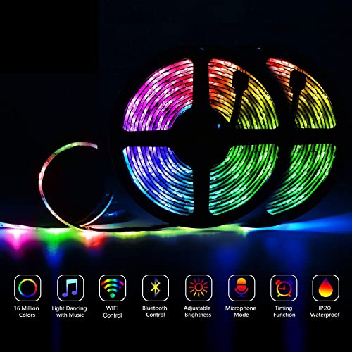 Smart LED Strip Lights with Alexa Control: 20M