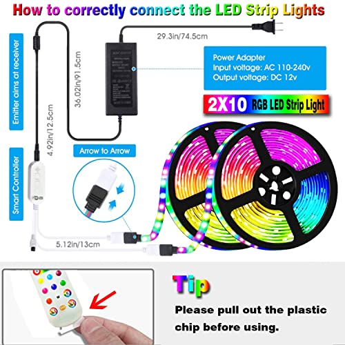 Smart LED Strip Lights with Alexa Control: 20M