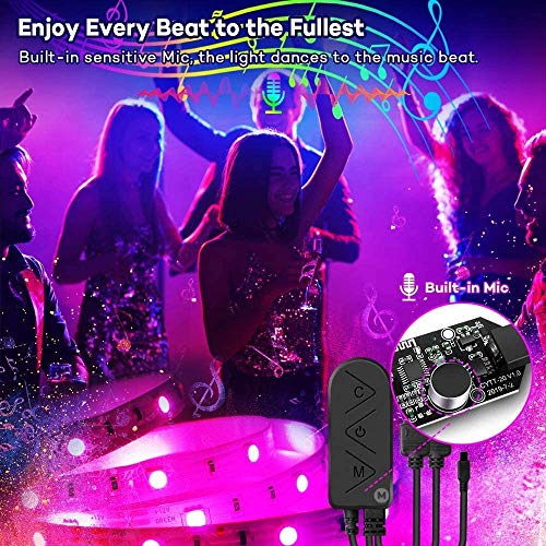 30m Color-Changing LED Strip with Bluetooth Control