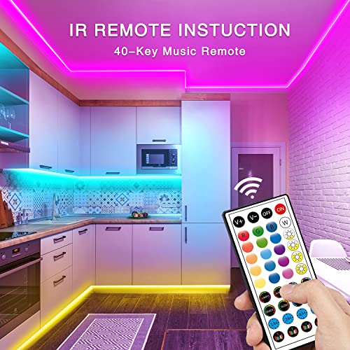 30M Color-Changing LED Strip Light with Music Sync