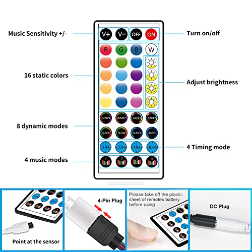 30M Color-Changing LED Strip Light with Music Sync