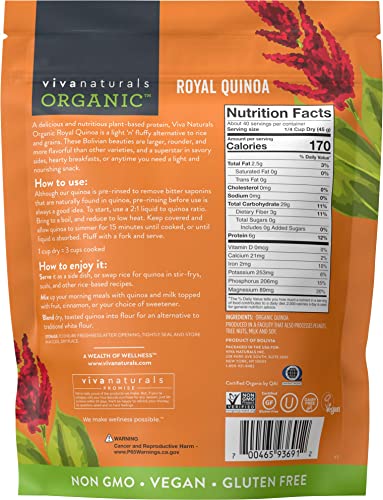 Viva Naturals Organic Quinoa: Plant-Based Protein, Fiber, Iron