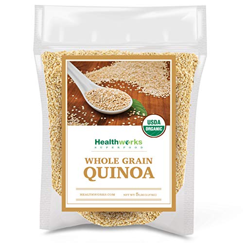 Organic Peruvian White Quinoa 5 lbs: Protein, Fiber, Iron