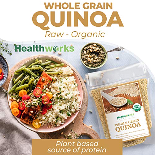 Organic Peruvian White Quinoa 5 lbs: Protein, Fiber, Iron
