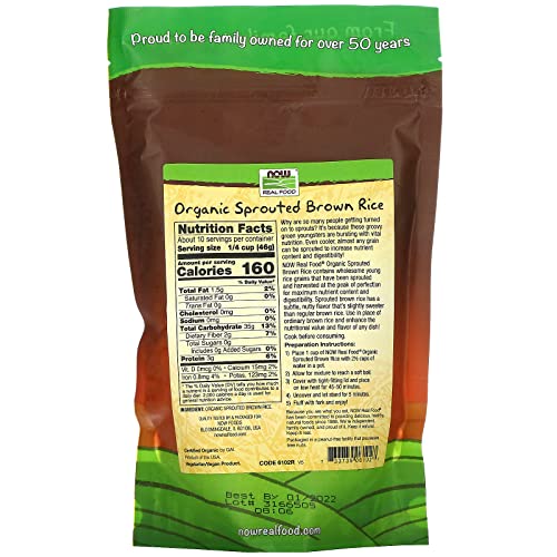 Organic Sprouted Brown Rice, Raw, Gluten-Free, Whole Grain