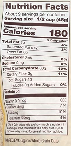 Bob's Red Mill Organic Rolled Oats, 16 oz