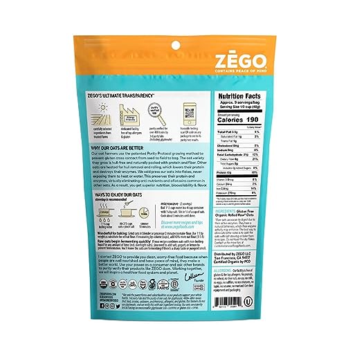 ZEGO Organic Raw Rolled Oats - Double Protein