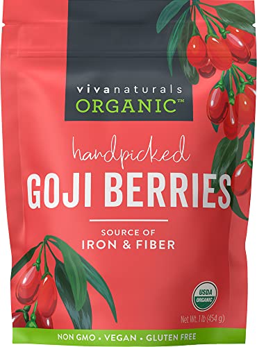 Organic Dried Goji Berries - Non-GMO, Vegan 1lb