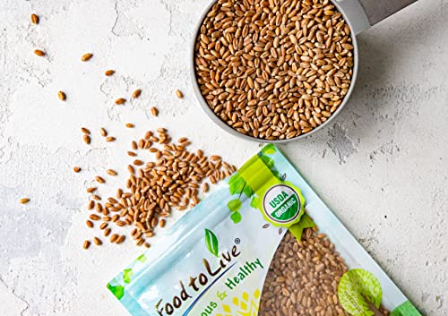 Organic Wheat Berries, 3 lbs - Non-GMO, Kosher, Raw