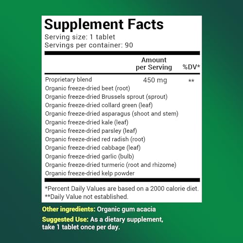 Dr. Berg's Phytonutrient Super Greens Vegetable Tablets - 90