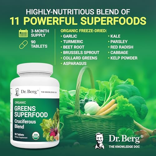 Dr. Berg's Phytonutrient Super Greens Vegetable Tablets - 90