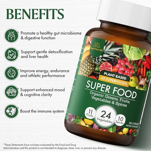 Organic Superfood Greens & Reds Supplement Capsules - 120ct