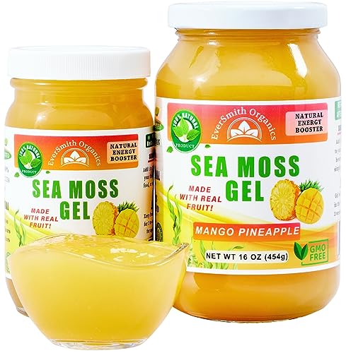 EverSmith Organics - Irish Sea Moss Gel | USA Made | Vitamins, Minerals | Organic Raw | Mango Pineapple