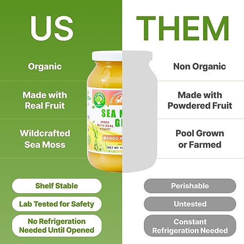 EverSmith Organics - Irish Sea Moss Gel | USA Made | Vitamins, Minerals | Organic Raw | Mango Pineapple